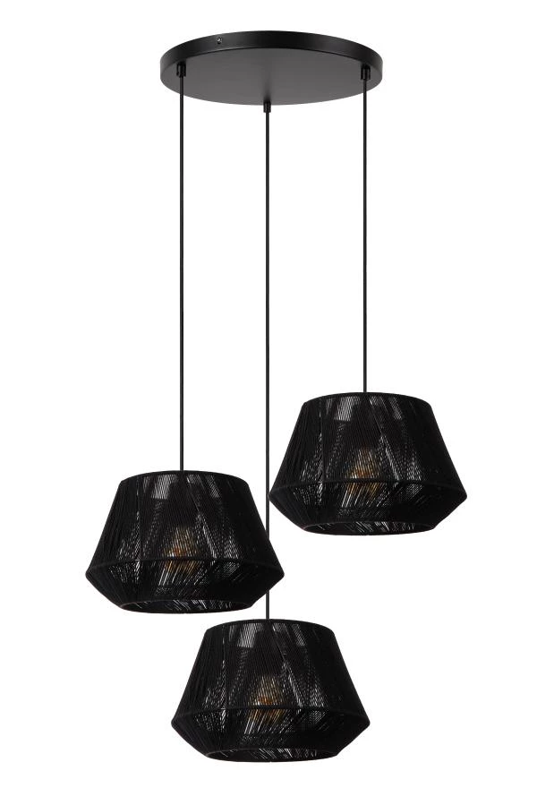 Lucide JESSICA - Pendant light - Ø 35,5 cm - 3xE27 - Black - turned off